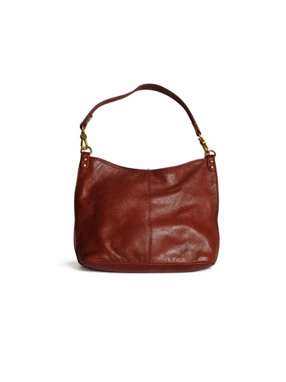 Hobo Brown Leather Shoulder Bag One Size